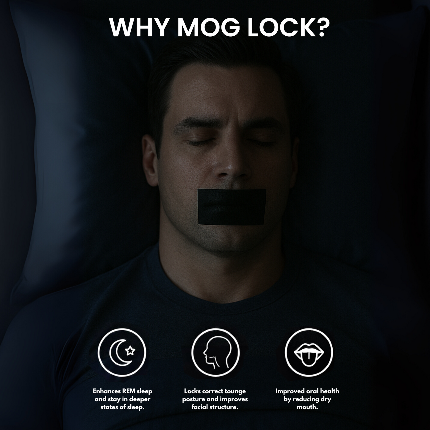 Mog Lock Mouth Tape 1 Month Supply for better Sleep, Snoring & Dry Mouth Relief